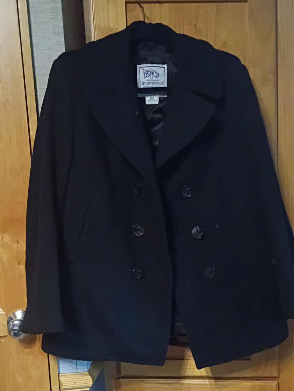 Double-Breasted Black Peacoat by Joseph A. Banks